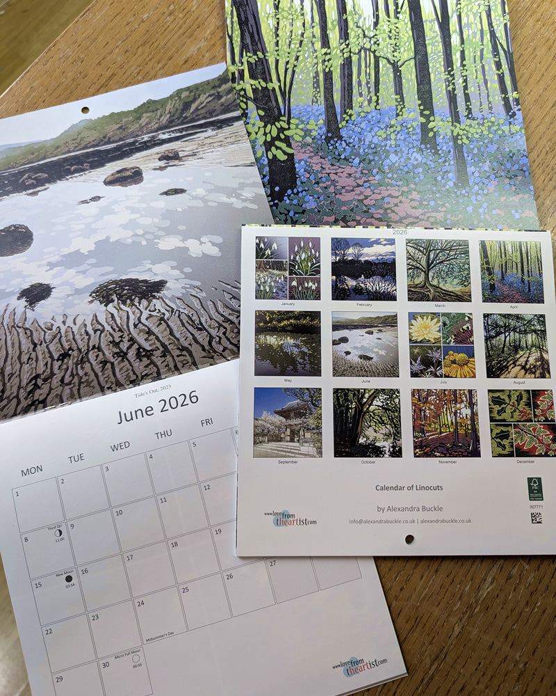 PRE-ORDER 2026 Calendar of Linocuts