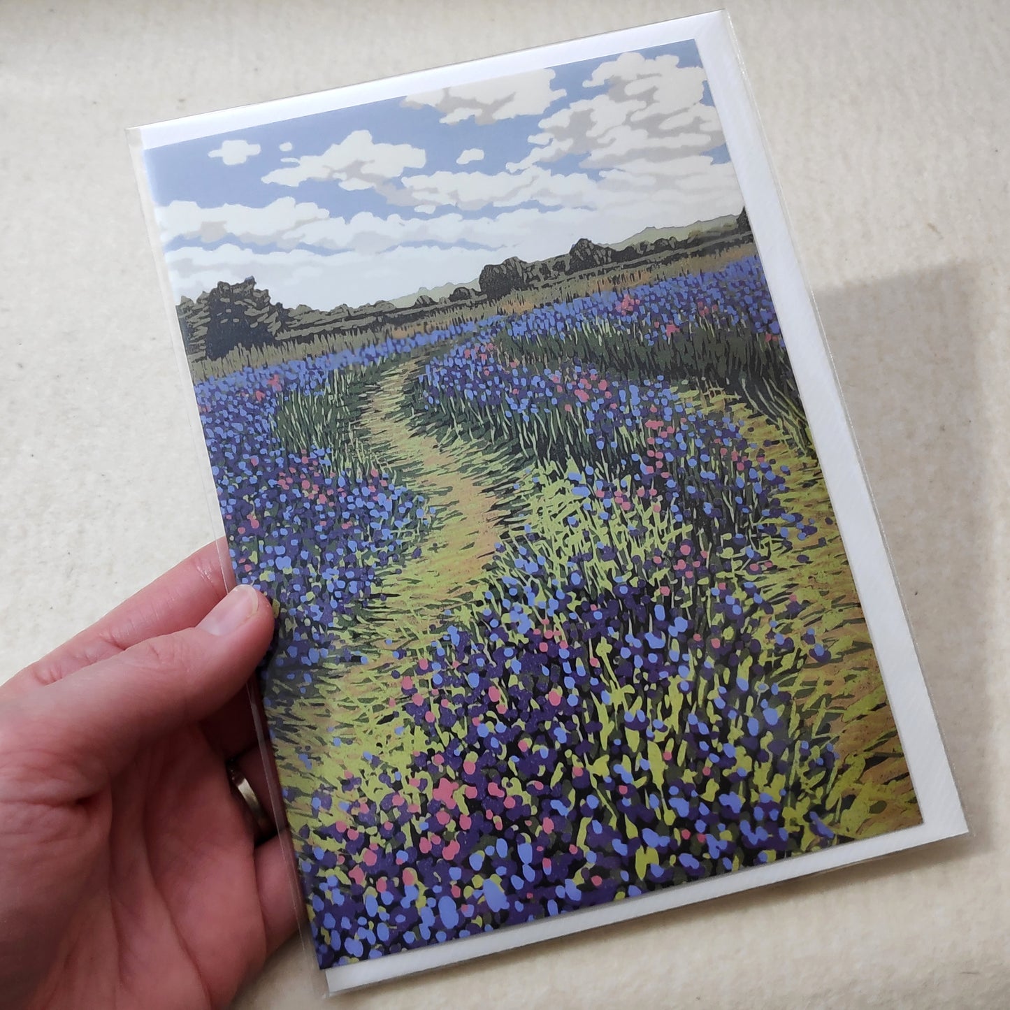 Blue Field Tracks card