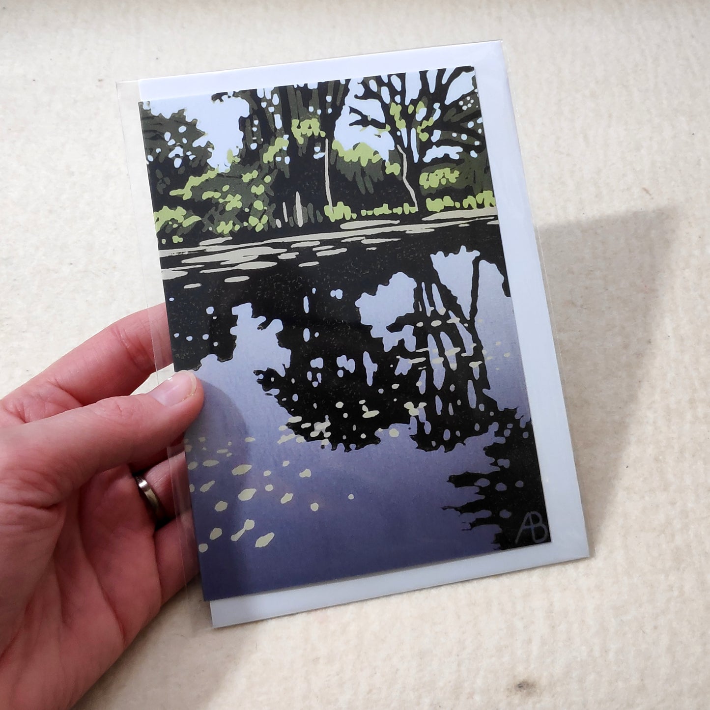 Trees Cast Reflection card
