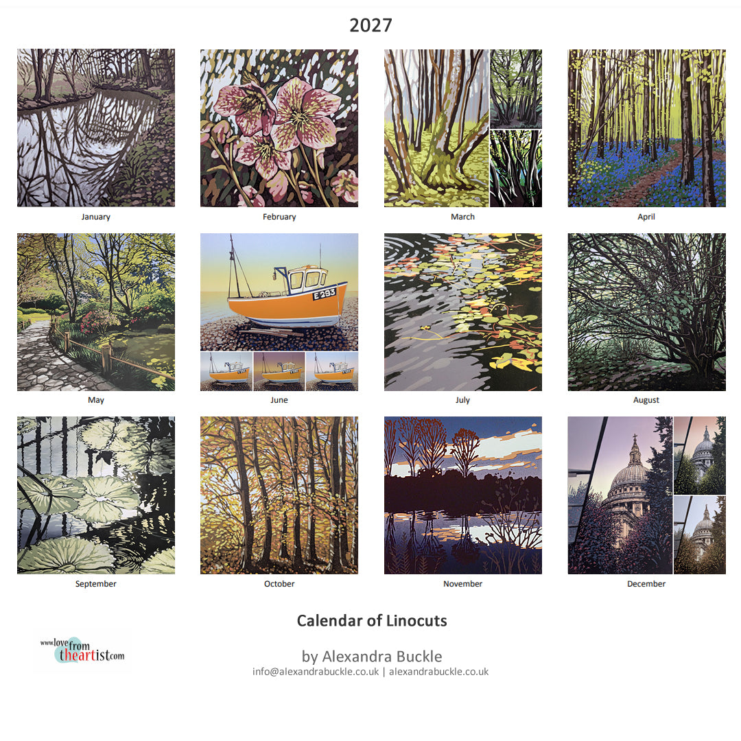 PRE-ORDER 2027 Calendar of Linocuts
