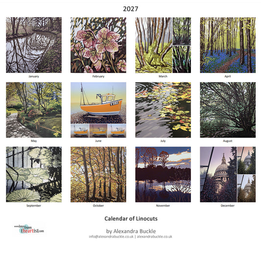 PRE-ORDER 2027 Calendar of Linocuts