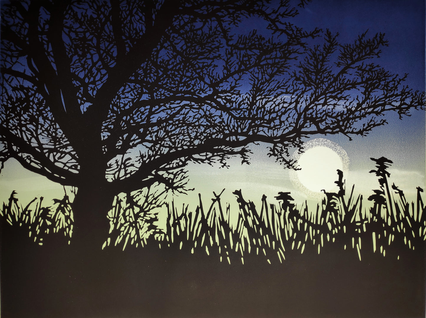 Otmoor Tree With Rising Moon